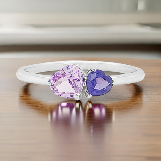 3/5 CTW Heart-Shaped Sapphire 14K Gold Ring: Engagement, Wedding Ring