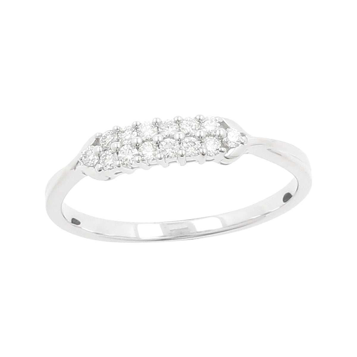 18K White Gold Natural Diamond Ring 1/5 CTW Pavé Band Bridal Wedding Anniversary Stacking Fine Jewelry Gift