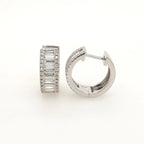 14K Solid Gold Baguette Diamond Hoop Earrings | 1/2 CTW