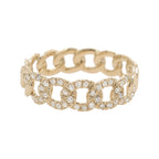 14K Gold Cuban Link Diamond Ring | Fine Jewelry