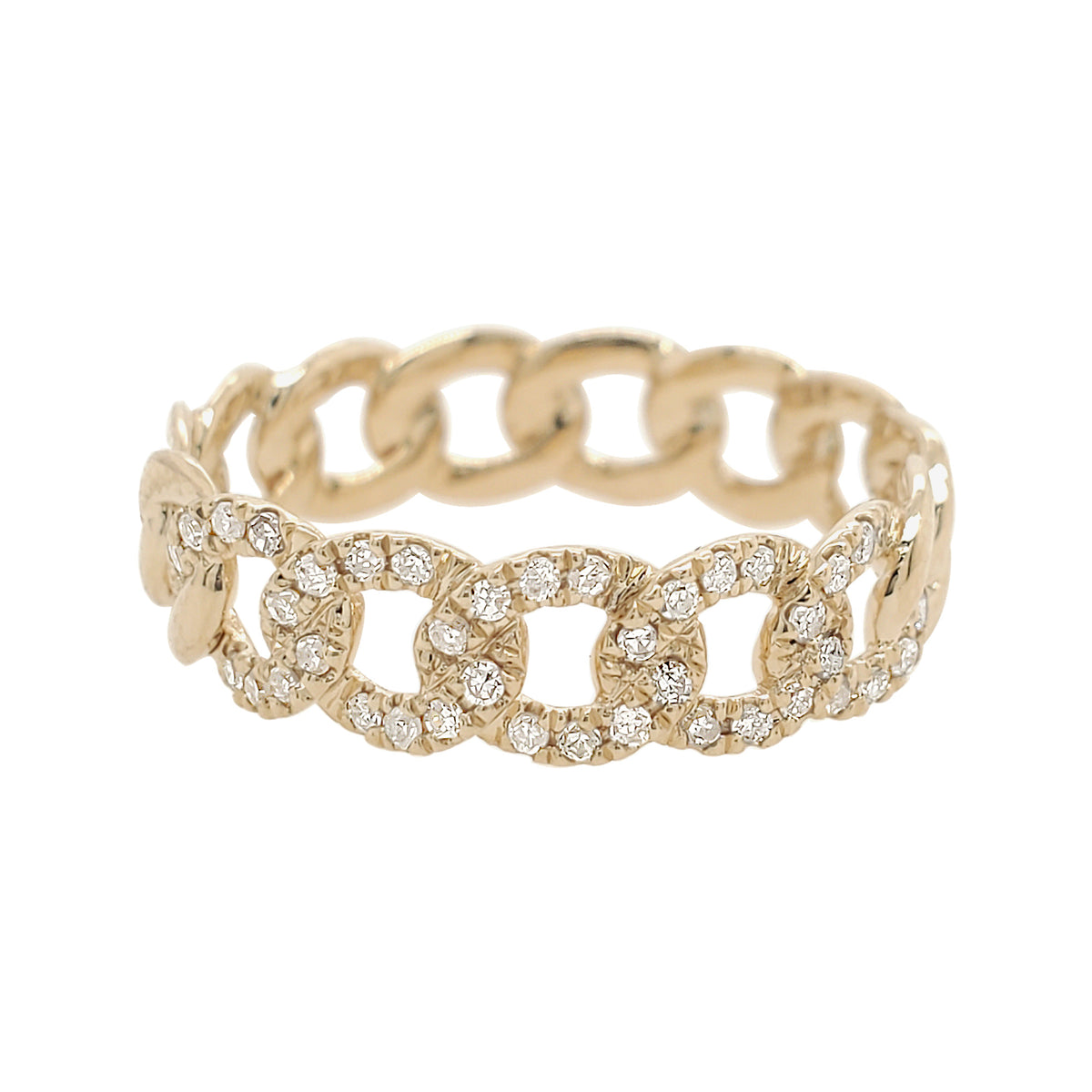 14K Gold Cuban Link Diamond Ring | Fine Jewelry