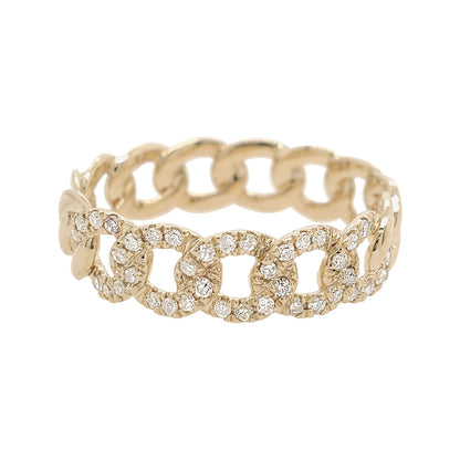 14K Gold Cuban Link Diamond Ring | Fine Jewelry