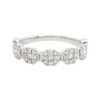 14K White Gold Diamond Cluster Ring, 3/5 CTW Anniversary Band