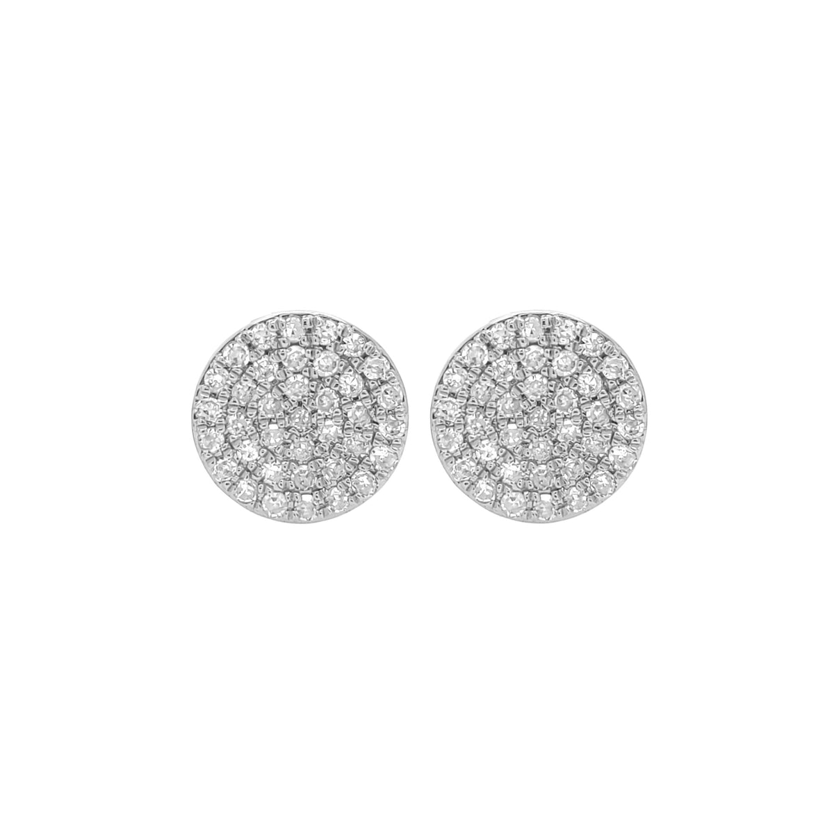 14K Solid Gold Diamond Circle Stud Earrings | 1/5 CTW
