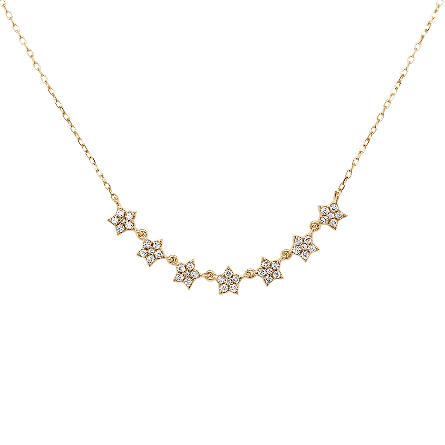 14K Gold Diamond Star Necklace, Celestial Galaxy Pendant