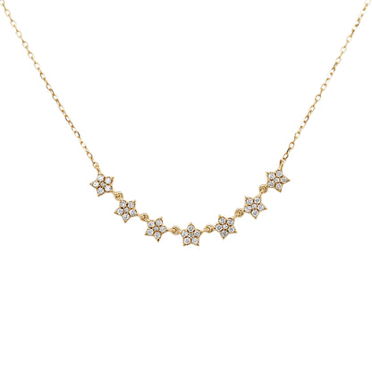 14K Gold Diamond Star Necklace, Celestial Galaxy Pendant