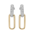 14K Gold with Diamond Dangle Earrings: Dual Tone, 3/10 CTW