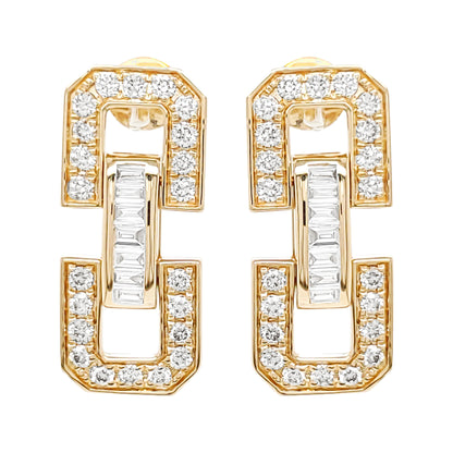 14K Gold Diamond Dangle Earrings: 0.7 CTW Fine Jewelry