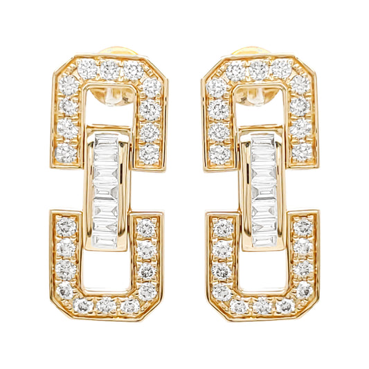 14K Gold Diamond Dangle Earrings: 0.7 CTW Fine Jewelry
