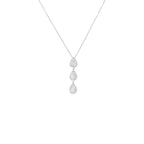14K White Gold Diamond Teardrop Necklace, Bridal Jewelry