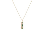 14K Gold Diamond Emerald/Ruby/Sapphire Pendant Necklace, 18 Inch Cable Chain