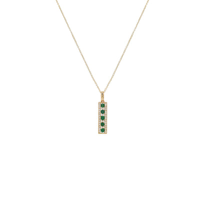 14K Gold Diamond Emerald/Ruby/Sapphire Pendant Necklace, 18 Inch Cable Chain