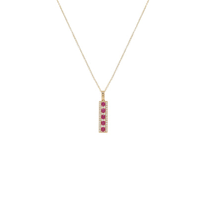 14K Gold Diamond Emerald/Ruby/Sapphire Pendant Necklace, 18 Inch Cable Chain