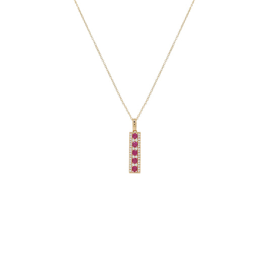 14K Gold Diamond Emerald/Ruby/Sapphire Pendant Necklace, 18 Inch Cable Chain