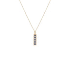 14K Gold Diamond Emerald/Ruby/Sapphire Pendant Necklace, 18 Inch Cable Chain