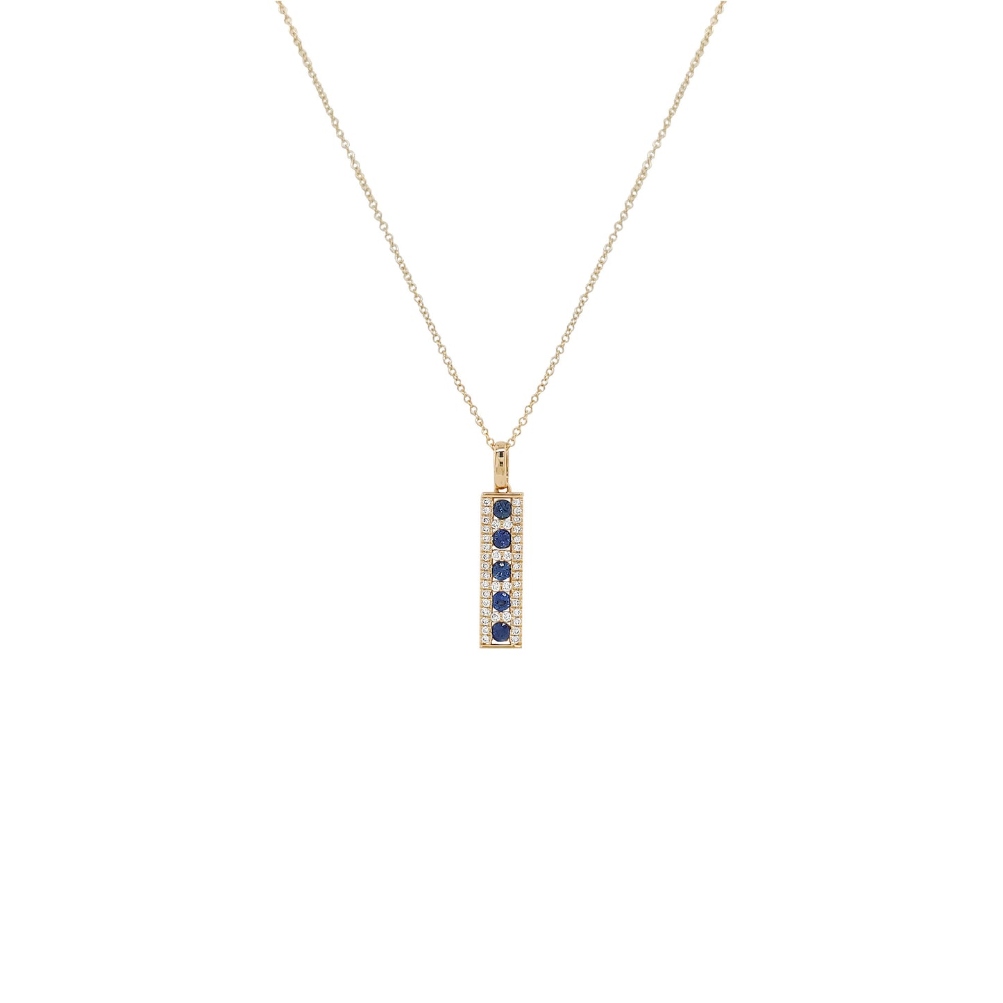 14K Gold Diamond Emerald/Ruby/Sapphire Pendant Necklace, 18 Inch Cable Chain