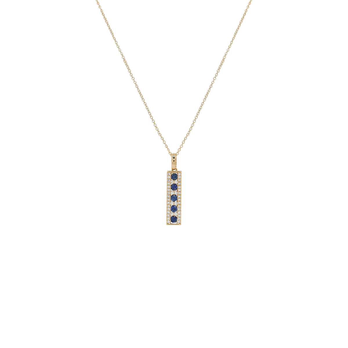 14K Gold Diamond Emerald/Ruby/Sapphire Pendant Necklace, 18 Inch Cable Chain