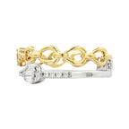 14K Gold Baguette Diamond Ring: Chain Link Stacking Band