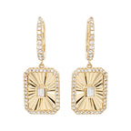 14K Gold Diamond Dangle Earrings: 2/5 CTW Fluted Design