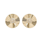 14K Gold Fluted Diamond Earrings: Elegant Party Jewelry