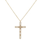 14K Yellow Gold Diamond Cross Necklace, 2/5 CTW, 18 Inch Cable Chain