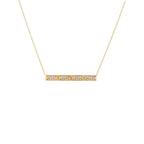 14K Yellow Gold Diamond Bar Necklace, Geometric Pendant, 1/5 CTW, 18 Inch Cable Chain