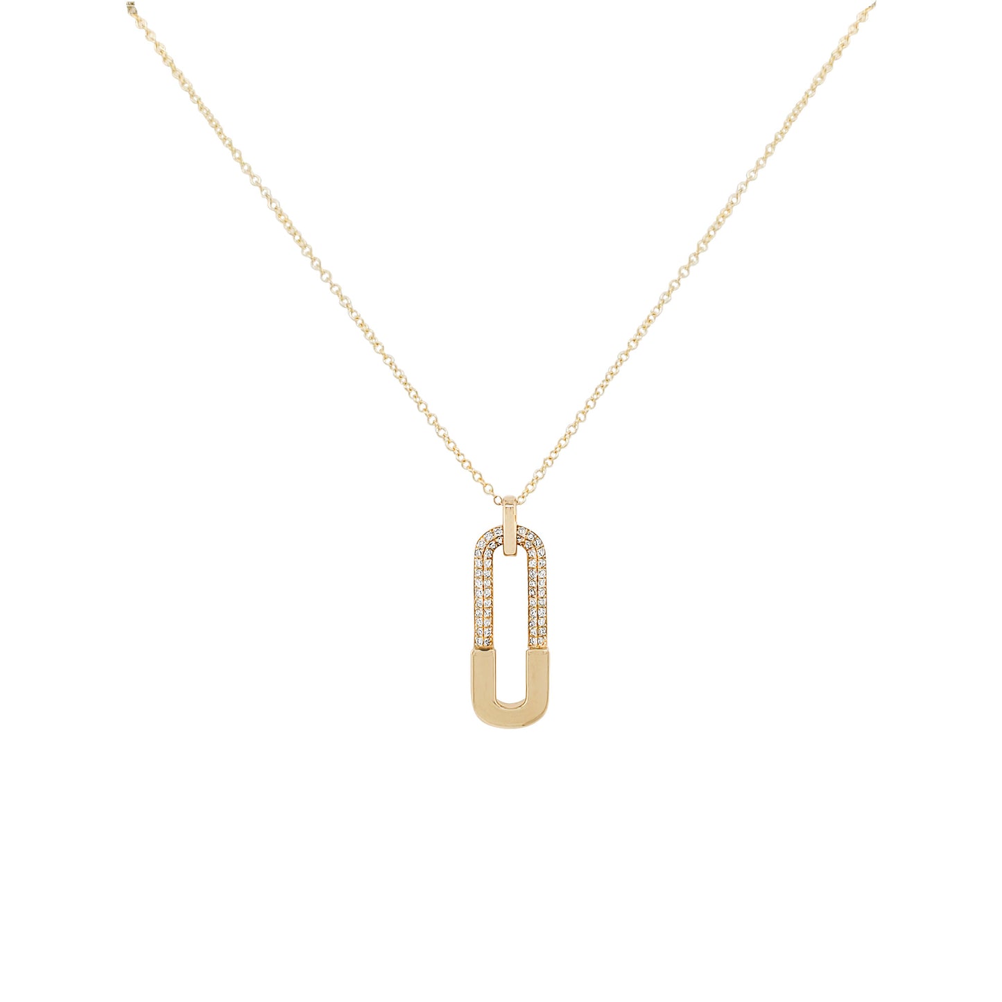 14K Solid Gold Diamond Pendant Necklace: Dainty Minimalist Jewelry