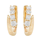 14K Solid Gold Diamond Hoop Earrings: Dainty Fine Jewelry
