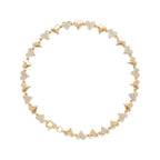 14K Yellow Gold Diamond Heart Link Bracelet, 0.60 CTW, Anniversary Gift