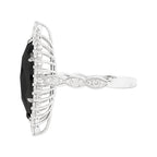 Marquise Black Diamond Halo Ring | 14K White Gold, 3.9CT
