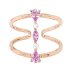 10K Rose Gold Pink Sapphire Diamond Wrap Ring