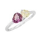 Dual Heart Sapphire Ring: 14K Gold Romantic Gemstone Jewelry