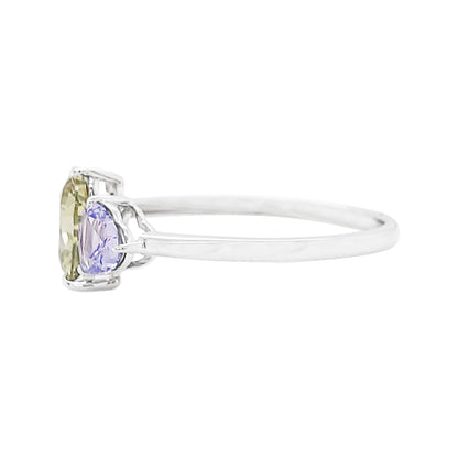 Heart Shape Multicolor Sapphire Ring - 14K Gold Engagement, Wedding