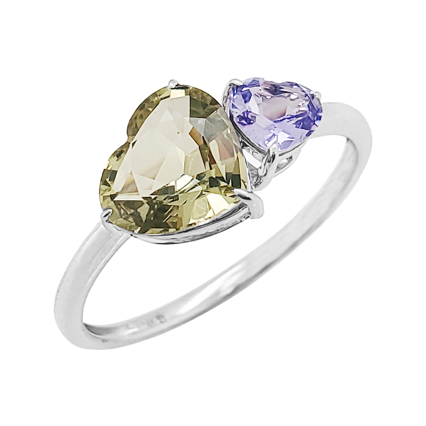 Heart Shape Multicolor Sapphire Ring - 14K Gold Engagement, Wedding