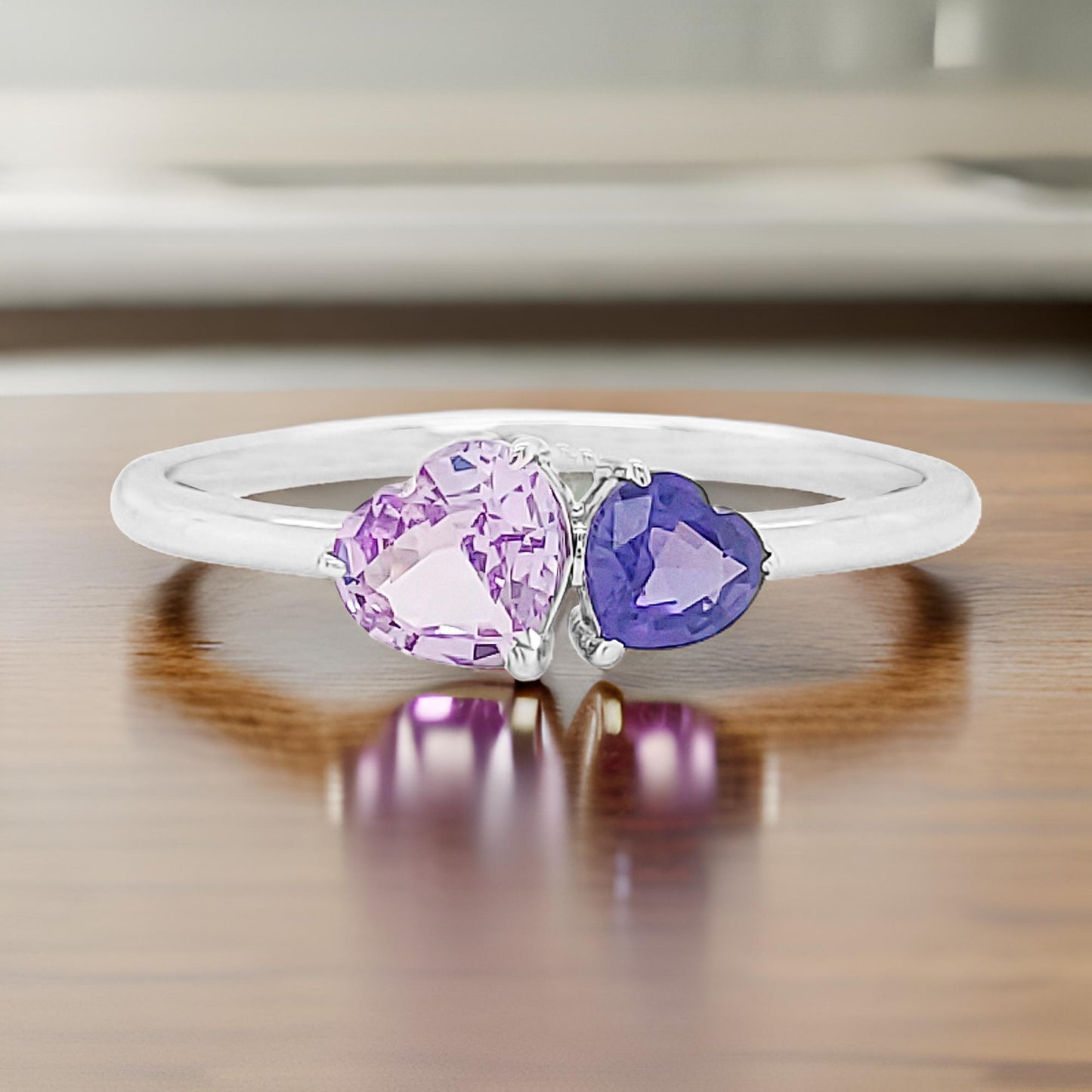3/5 CTW Heart-Shaped Sapphire 14K Gold Ring: Engagement, Wedding Ring