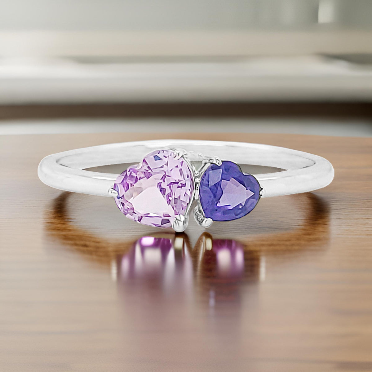 3/5 CTW Heart-Shaped Sapphire 14K Gold Ring: Engagement, Wedding Ring