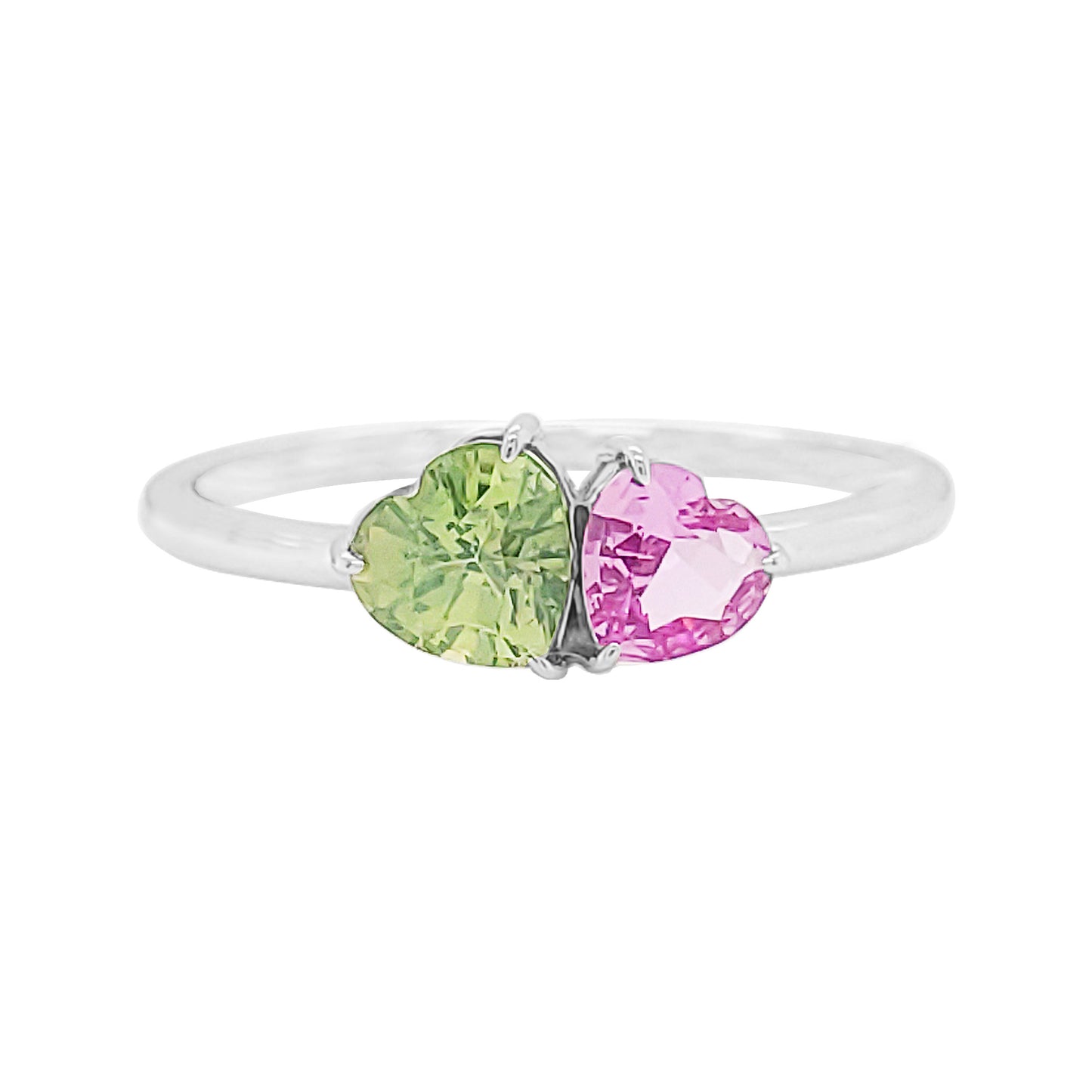 14K Gold Heart-Shaped Sapphire Ring: Multicolor Gemstone