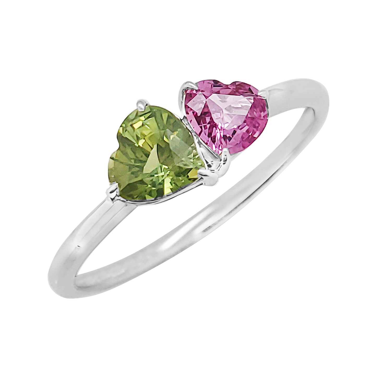 14K Gold Heart-Shaped Sapphire Ring: Multicolor Gemstone