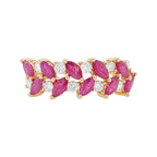 14K Gold Marquise Cut Ruby and Diamond Band