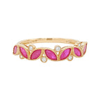 Marquise Cut Ruby & Diamond Ring (4/5 CTW) - 14K Gold Party Jewelry