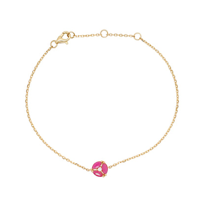 Marquise Cut Ruby and Diamond Bracelet: 14K Gold Jewelry