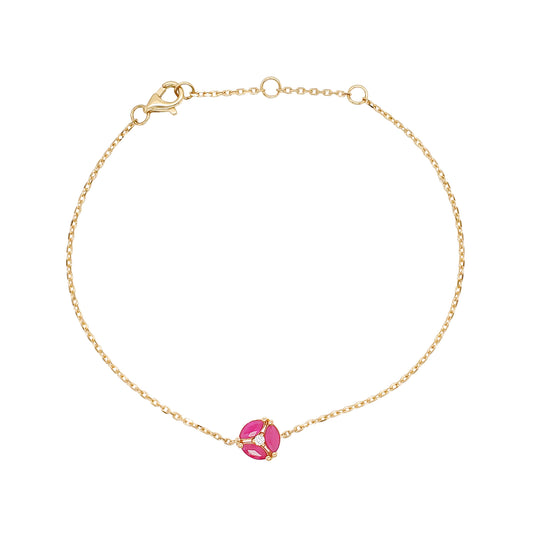 Marquise Cut Ruby and Diamond Bracelet: 14K Gold Jewelry