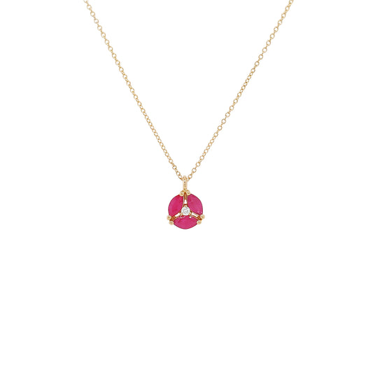 1/2CTW Marquise Ruby and Diamond 14K Gold Pendant Necklace