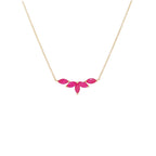 14K Gold Marquise Cut Red Ruby Pendant Necklace - 1CTW