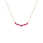 14K Gold Marquise Ruby & Diamond Pendant Necklace: Partywear Jewelry