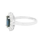 Blue Sapphire & Diamond Ring: 2 2/5 CTW, 18K White Gold Fine Jewelry