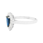 Blue Sapphire Pear Princess Diana Ring