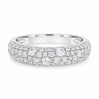 18K White Gold Natural Diamond Ring 4/5 CTW Pavé Anniversary Band Stackable Wedding Fine Jewelry Gift