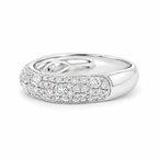 18K White Gold Natural Diamond Ring 4/5 CTW Pavé Anniversary Band Stackable Wedding Fine Jewelry Gift