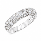 18K White Gold Natural Diamond Ring 4/5 CTW Pavé Anniversary Band Stackable Wedding Fine Jewelry Gift
